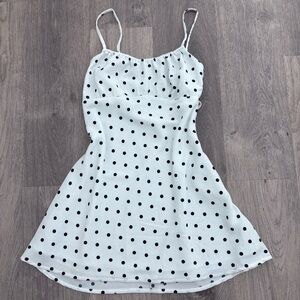 White Polka Dot Spaghetti Strap Dress